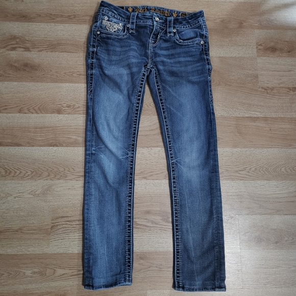Rock Revival "Betty" Jeans Ornate Stitching and Rhinestones Size 25 - Picture 3 of 7